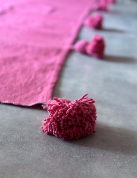 Pompom blanket (ローズピンク)