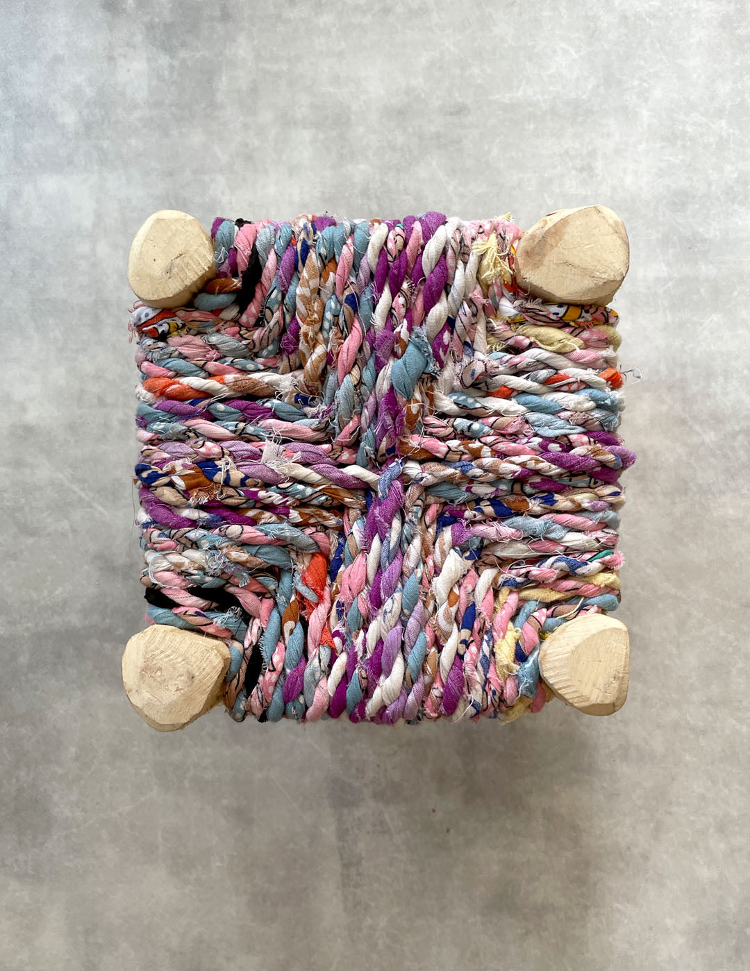 Handmade stool ( Mix pink )